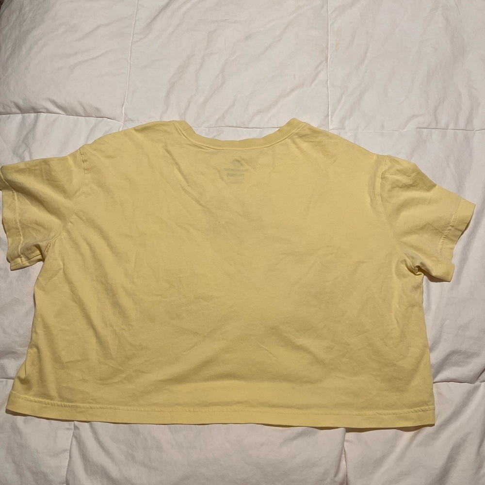 Nike Women's Butter Yellow Relaxed Fit Short Sleeve Crop Top Size XLarge - Picture 7 of 7